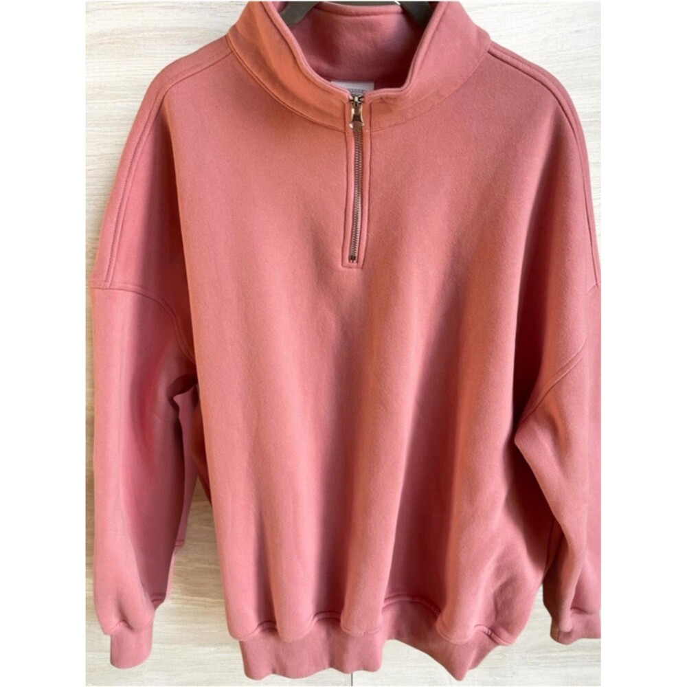 Sunkissed Coconut 1/4 Zip Beach Sweatshirt Size Small Oversized